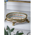 Чаша с цветочным орнаментом на бронзовых ножках Eden Garden варинант исполнения - 3 | Loft Concept в Омске