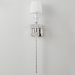 Бра с белым текстильным абажуром и хрустальными подвесками с декоративной кисточкой Lustre Reverie варинант исполнения - 7 | Loft Concept в Омске