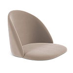 Барный стул со спинкой и металлической подставкой на 4-х деревянных ножках Бежевый Велюр Vendramin Chair варинант исполнения - 2 | Loft Concept в Омске