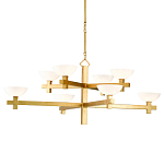 Люстра золотая с 8-ю молочными плафонами в виде чаши Tiers of Clear Lines варинант исполнения - 1 | Loft Concept в Омске