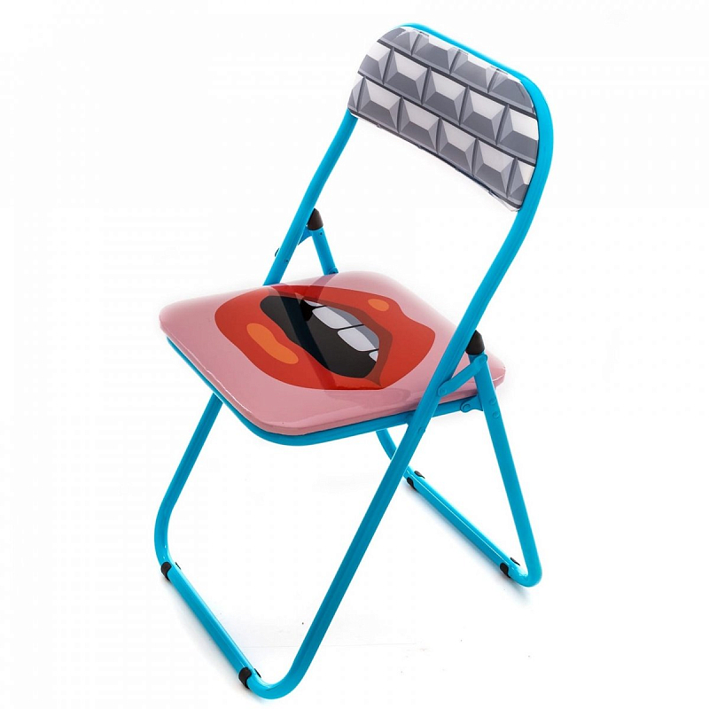 Стул Seletti Folding Chair Mouth Мульти Голубой в Омске | Loft Concept 