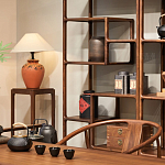 Стеллаж деревянный с полками для хранения Moon Walnut Furniture варинант исполнения - 4 | Loft Concept в Омске