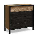 Комод 4 ящика с подсветкой на рельефном фасаде Warm Industrial варинант исполнения - 2 | Loft Concept в Омске