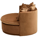 Кушетка круглая с обивкой из велюра коричневая Milky Brown Chair варинант исполнения - 3 | Loft Concept в Омске
