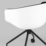 Офисное кресло из пластика с мягким сиденьем Eggshell Black варинант исполнения - 8 | Loft Concept в Омске