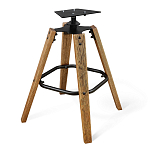 Барный стул со спинкой и мягкой обивкой с ромбами на 4-х деревянных ножках Бежевый Велюр Ava Charm варинант исполнения - 5 | Loft Concept в Омске