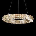 Люстра золотая в форме кольца с мозаичным хрустальным оформлением Sparks of Crystal варинант исполнения - 2 | Loft Concept в Омске