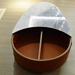 Дизайнерский журнальный стол овальной формы с открывающейся столешницей Caleb Coffee Table варинант исполнения - 1 | Loft Concept в Омске