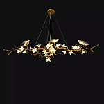 Люстра в виде золотой ветки с цветами и птичками Marvelous Garden варинант исполнения - 9 | Loft Concept в Омске
