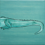 Плитка с узором Крокодил байдарочник варинант исполнения - 4 | Loft Concept в Омске