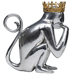 Статуэтка обезьяна в короне серебряная Golden Monkey варинант исполнения - 2 | Loft Concept в Омске