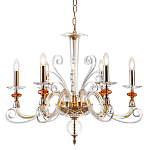 Люстра с 6-ю лампочками и изогнутыми прозрачными элементами из стекла Twisted Glass Candles Chandelier варинант исполнения - 1 | Loft Concept в Омске