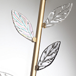 Бра с золотистой вертикальной трубкой и декоративными прозрачными листьями из стекла Sylva  варинант исполнения - 6 | Loft Concept в Омске