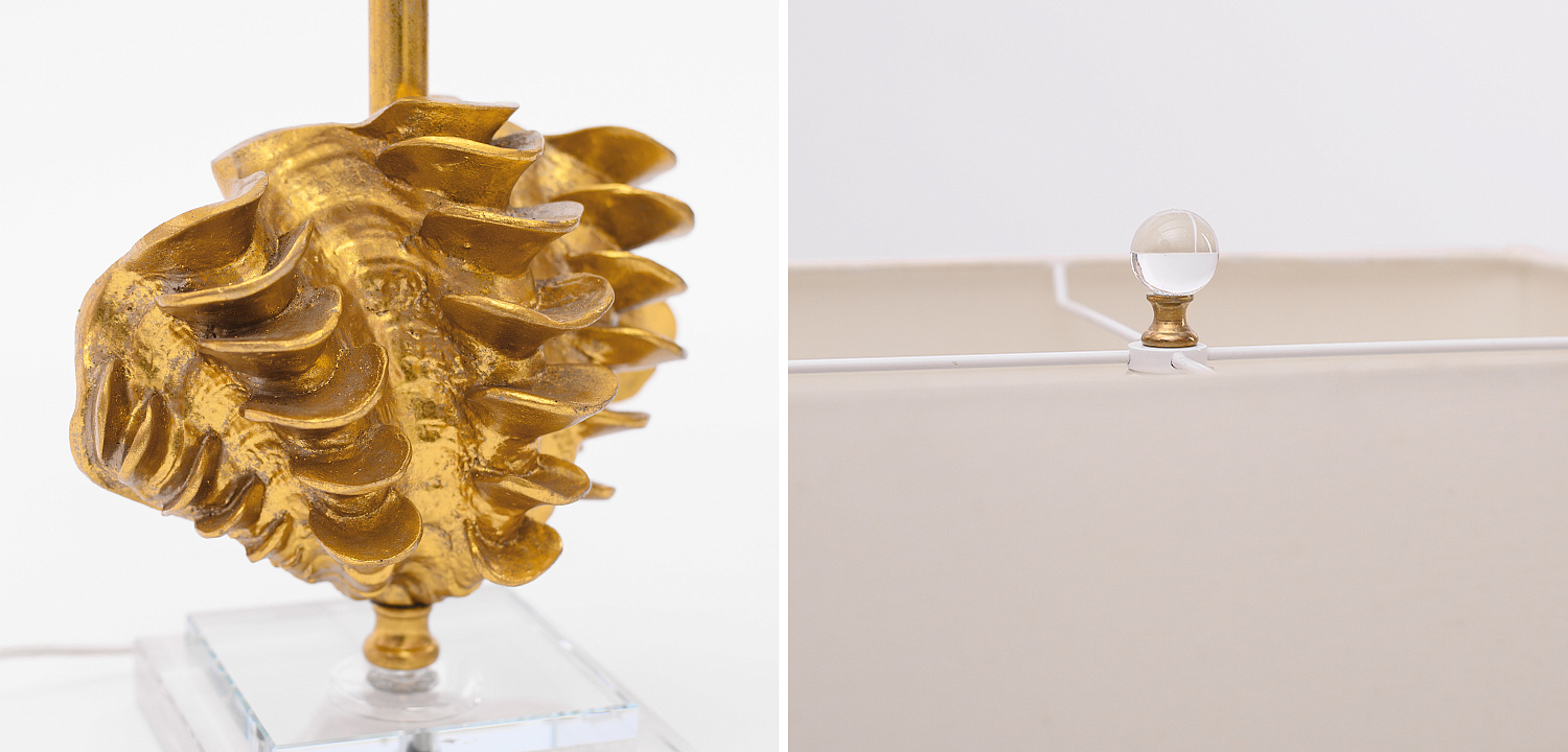 Настольная лампа Golden Shell Table Lamp с абажуром - Loft-Concept в Омске