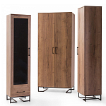 Шкаф-витрина в стиле лофт с чёрной стеклянной дверью Urban Style Space 2 варинант исполнения - 4 | Loft Concept в Омске