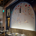 Обои ручная роспись Falling Flowers Standard colourway on Pale Grey dyed silk варинант исполнения - 3 | Loft Concept в Омске