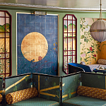 Обои ручная роспись Tsukimi Original colourway on gilded silk with antiquing варинант исполнения - 1 | Loft Concept в Омске