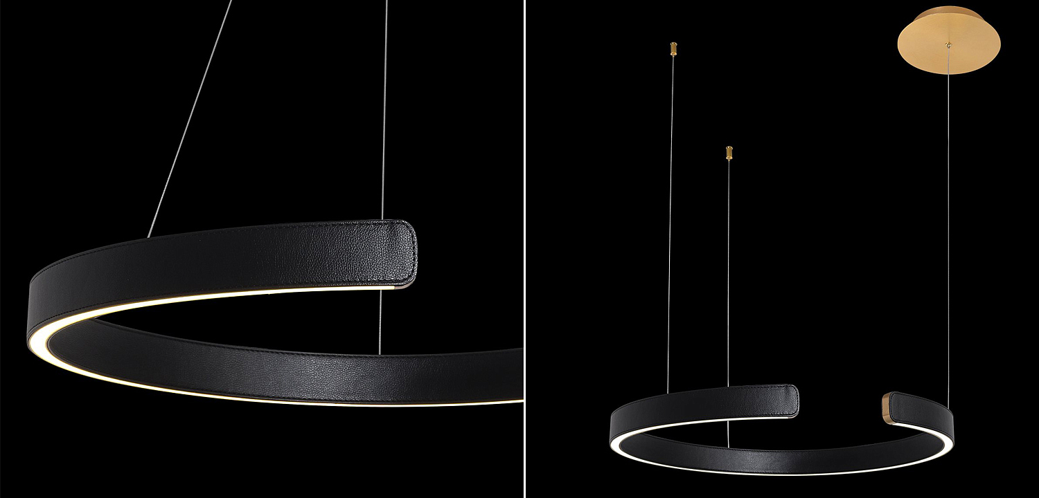 Подвесной светильник Half Ring black leather 60 Подвесной светильник Half Ring black leather 60 - Loft-Concept в Омске