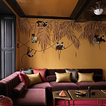 Обои с вышивкой ручной работы Étienne Original colourway on wool sateen варинант исполнения - 2 | Loft Concept в Омске