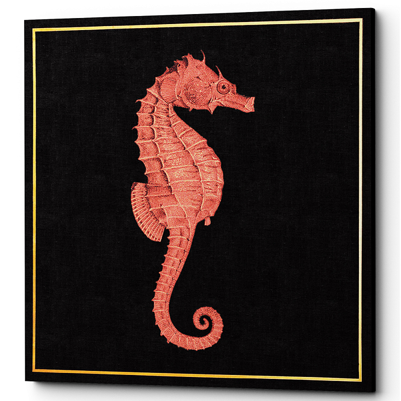 Постер Sea Horse Poster Черный Красный Постер Sea Horse Poster Черный Красный в Омске | Loft Concept
