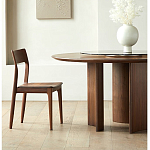 Стол обеденный круглый с двойной столешницей Walnut Wood Table варинант исполнения - 1 | Loft Concept в Омске