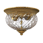 Потолочный светильник цвета латунь с прозрачным рифленым плафоном в форме чаши Hinkley варинант исполнения - 5 | Loft Concept в Омске