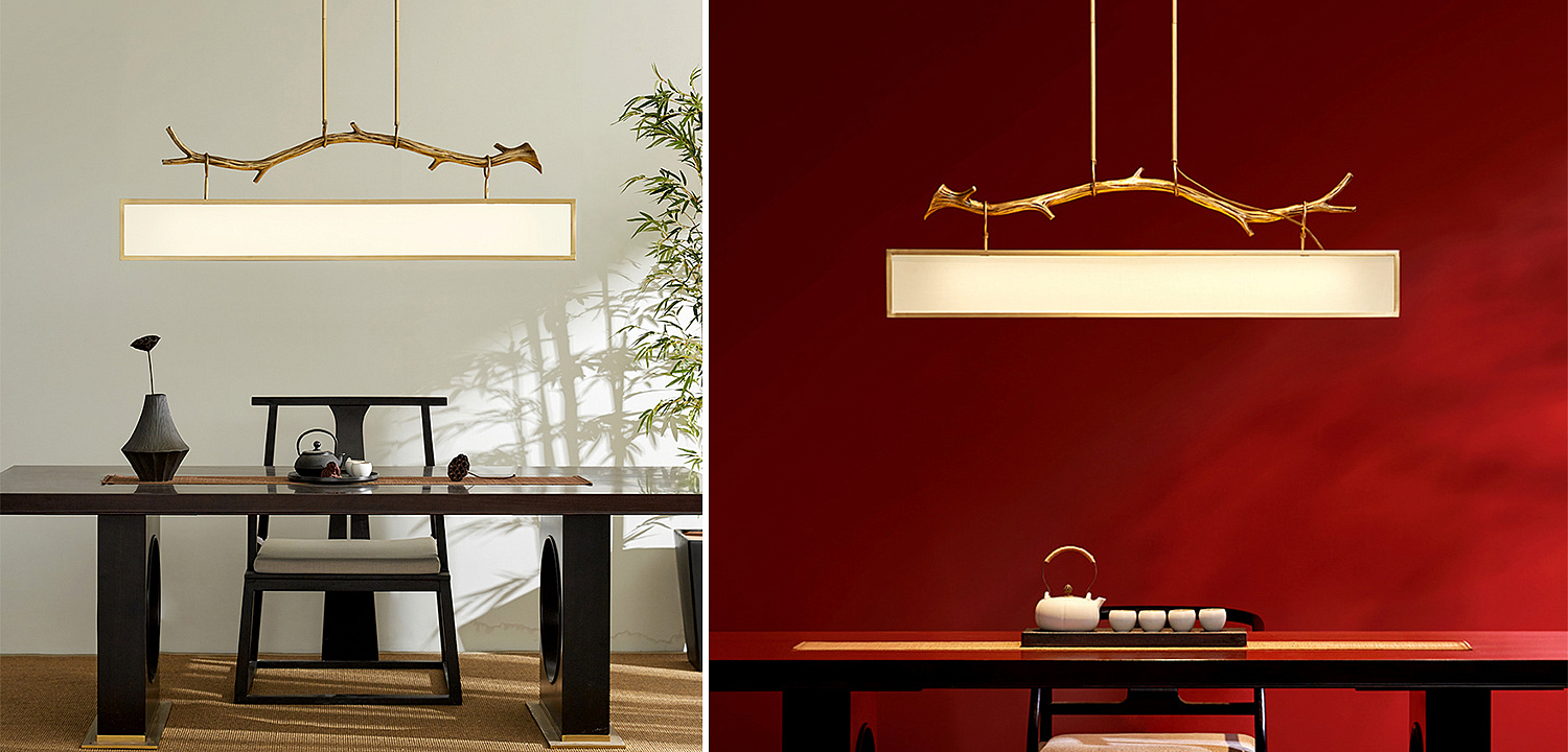 Дизайнерская прямоугольная люстра с золотой веткой Rectangular chandelier golden branch Дизайнерская прямоугольная люстра с золотой веткой Rectangular chandelier golden branch - Loft-Concept в Омске