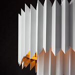 Люстра белая с гофрированным двойным абажуром Corrugated Double Lampshade варинант исполнения - 4 | Loft Concept в Омске