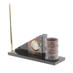 Настольный письменный набор из яшмы с часами Manager Organizer варинант исполнения - 2 | Loft Concept в Омске