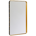 Зеркало прямоугольное в металлической раме с кожаной отделкой Loft in Reflection варинант исполнения - 1 | Loft Concept в Омске