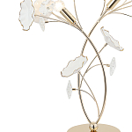 Настольная лампа с изогнутыми золотыми ветвями и белыми лепестками Wintery flovers варинант исполнения - 1 | Loft Concept в Омске