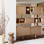 Приставной стол с отделкой из джута Juti D30 см варинант исполнения - 7 | Loft Concept в Омске