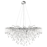 Люстра подвесная с прозрачными стеклянными подвесками в форме капель Диаметр 100 см Droplet Chandelier варинант исполнения - 12 | Loft Concept в Омске