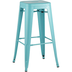 Барный Стул без Спинки Голубой Матовый Металл