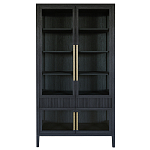 Витрина Primo со стеклянными фасадами и 2 ящиками Черный дуб варинант исполнения - 10 | Loft Concept в Омске