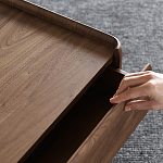 Прикроватный деревянный столик с 2-мя ящиками Moon Walnut Furniture варинант исполнения - 9 | Loft Concept в Омске