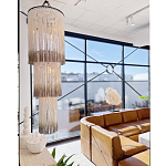 Люстра круглая трехъярусная из бахромы Milk Gradient Braided Fringe варинант исполнения - 3 | Loft Concept в Омске