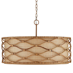 Подвесной светильник  из кованого железа и абажуром из ротанга Wicker Furniture варинант исполнения - 3 | Loft Concept в Омске