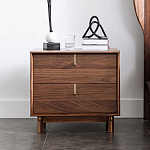 Прикроватный деревянный столик с ящиками Moon Walnut Furniture варинант исполнения - 2 | Loft Concept в Омске