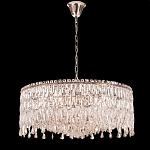 Люстра круглая с хрустальными подвесками на серебряном каркасе Roul Crystal Light варинант исполнения - 7 | Loft Concept в Омске