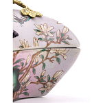 Шкатулка фиолетового цвета с рисунком бабочек и крышкой с фигуркой птицы на ветке Eden Garden варинант исполнения - 5 | Loft Concept в Омске