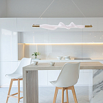 Люстра горизонтальная с волнистым белым плафоном Golden Swirl варинант исполнения - 11 | Loft Concept в Омске