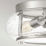 Потолочный светильник цвета никель с плафоном из прозрачного фактурного стекла Quoizel варинант исполнения - 2 | Loft Concept в Омске