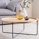 Журнальный стол с круглой деревянной столешницей Urban Style Space варинант исполнения - 2 | Loft Concept в Омске