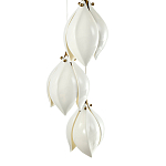 Подвесной светильник светодиодный с 6-ю белыми плафонами в виде цветов Flower Light Gold варинант исполнения - 3 | Loft Concept в Омске