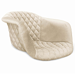 Барный стул со спинкой и подлокотниками на 4-х деревянных ножках Кремовый Велюр Ava Charm варинант исполнения - 2 | Loft Concept в Омске