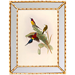 Постер с изображением птиц и цветов в зеркальной раме Blooming Birds Poster варинант исполнения - 4 | Loft Concept в Омске