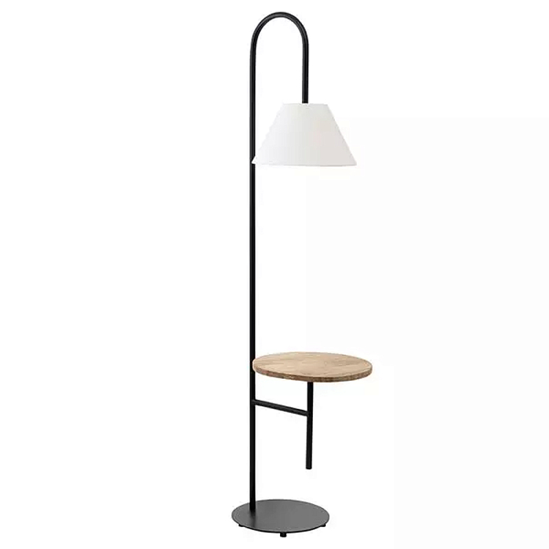 Торшер с полкой для хранения Floor Lamp with Storage Shelf Белый Черный в Омске | Loft Concept 