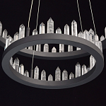 Люстра с двумя кольцами черного цвета с хрустальными элементами QUARTZ CRYSTAL варинант исполнения - 10 | Loft Concept в Омске