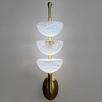 Бра с 3-мя мраморными плафонами в форме чаши Warm Marble Light варинант исполнения - 4 | Loft Concept в Омске